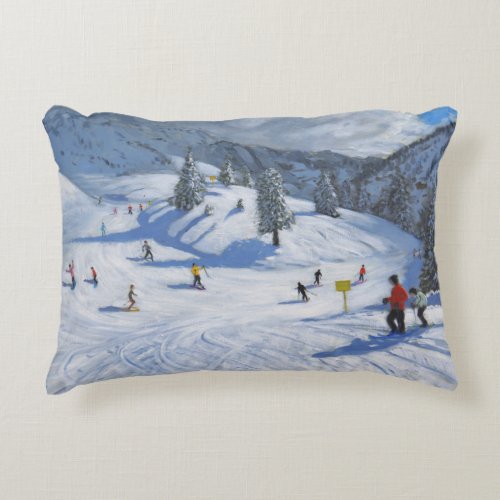 Skiing Kitzbhuel 2014 Accent Pillow