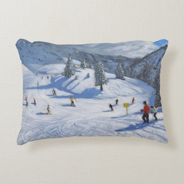 Skiing Kitzbhuel 2014 Accent Pillow (Front)