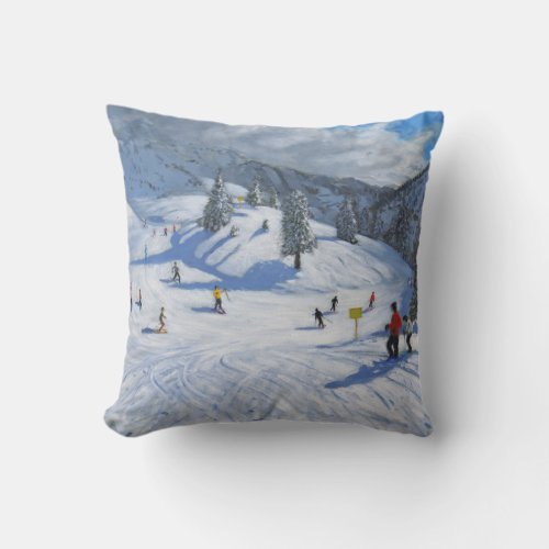 Skiing Kitzbhuel 2014 Throw Pillow