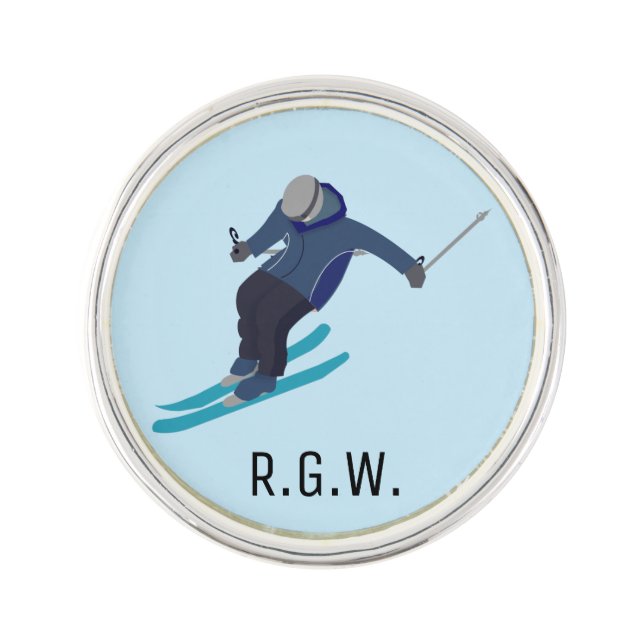 Skiing Lapel Pin (Front)