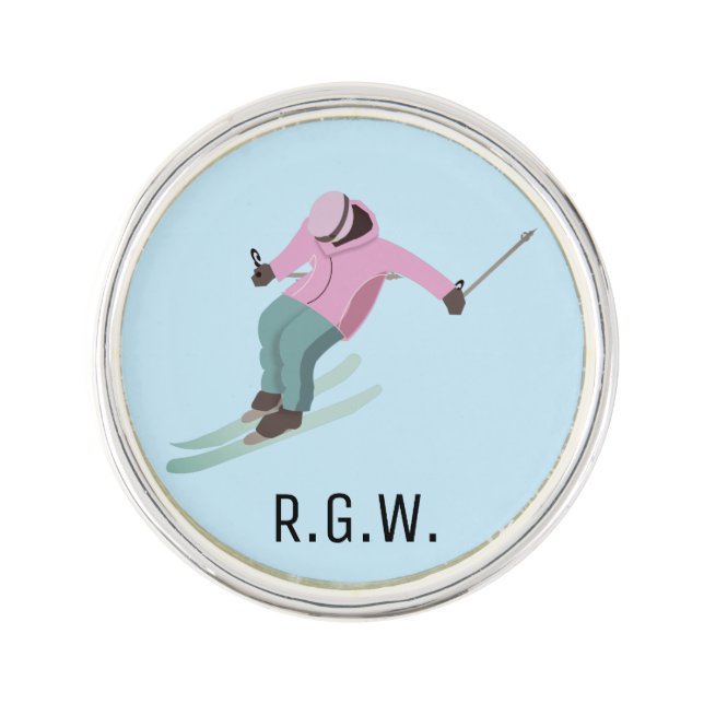 Skiing Lapel Pin (Front)