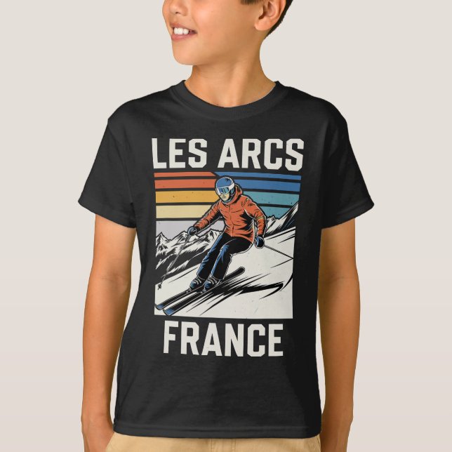 Skiing Les Arcs France  T-Shirt (Front)