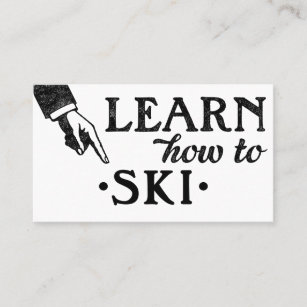 Skiing Lessons Business Cards - Cool Vintage