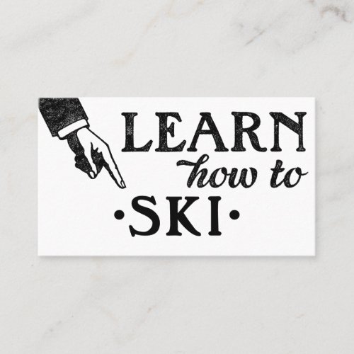 Skiing Lessons Business Cards _ Cool Vintage