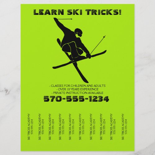 Skiing Lessons Ski Tricks Tear Off Strips Flyer