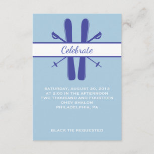 SKIING LIFT TICKET Bar Bat Mitzvah Party Card