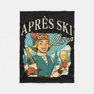 Skiing Lover Ski Trip Apres Ski Social Club Apres  Fleece Blanket