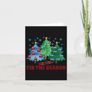 Skiing Lover Xmas Skiing Christmas Tree Christmas  Card