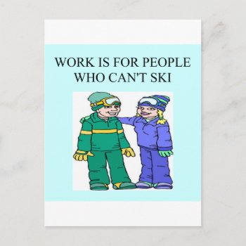 Skiing Lovers Postcard by jimbuf at Zazzle