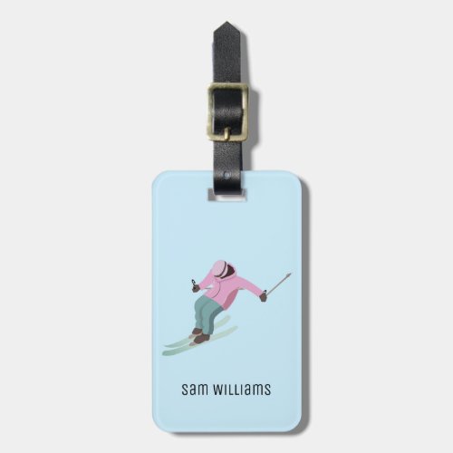 Skiing Luggage Tag