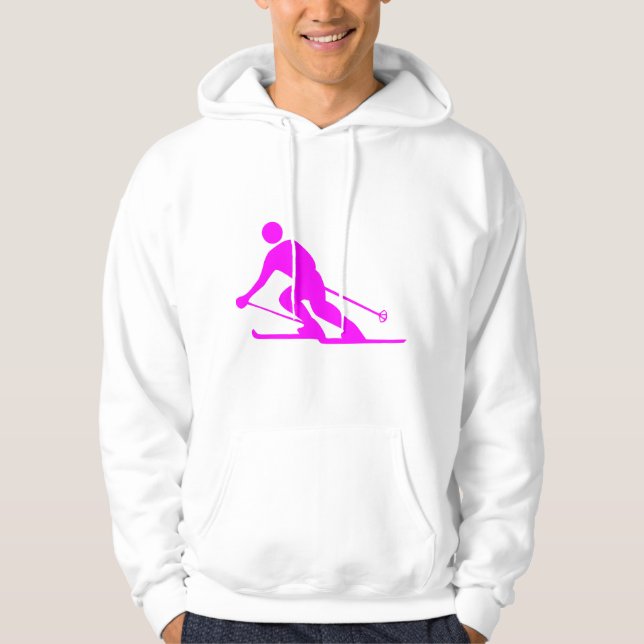 Skiing - Magenta Hoodie (Front)