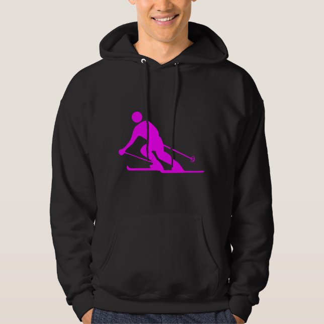 Skiing - Magenta Hoodie (Front)