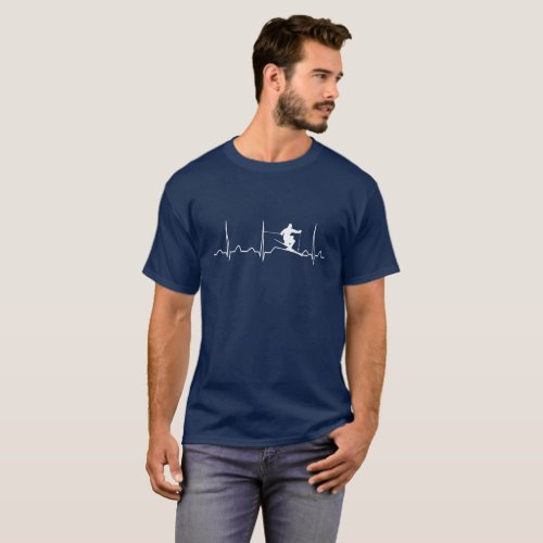 SKIING MAN HEARTBEAT T_Shirt