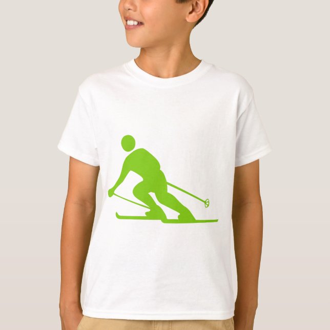 Skiing - Martian Green T-Shirt (Front)