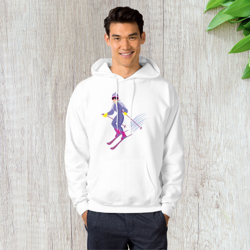 Skiing Mens Hoodie