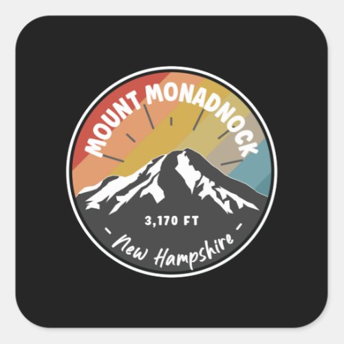 Skiing Mount Monadnock _ New Hampshire Square Sticker