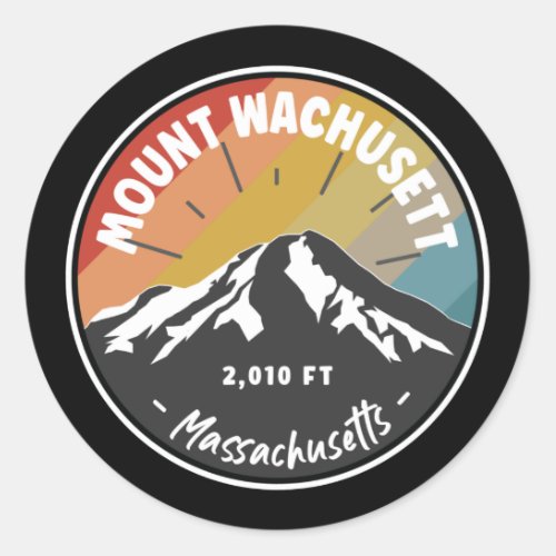 Skiing Mount Wachusett _ Massachusetts Classic Rou Classic Round Sticker