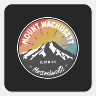 Skiing Mount Wachusett - Massachusetts Square Sticker