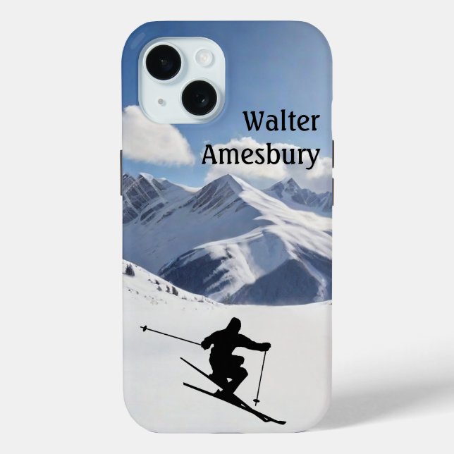 Skiing Mountain Scene personalize  Case-Mate iPhone Case (Back)