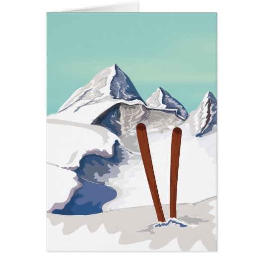Skiing Mountains Cards (Front)
