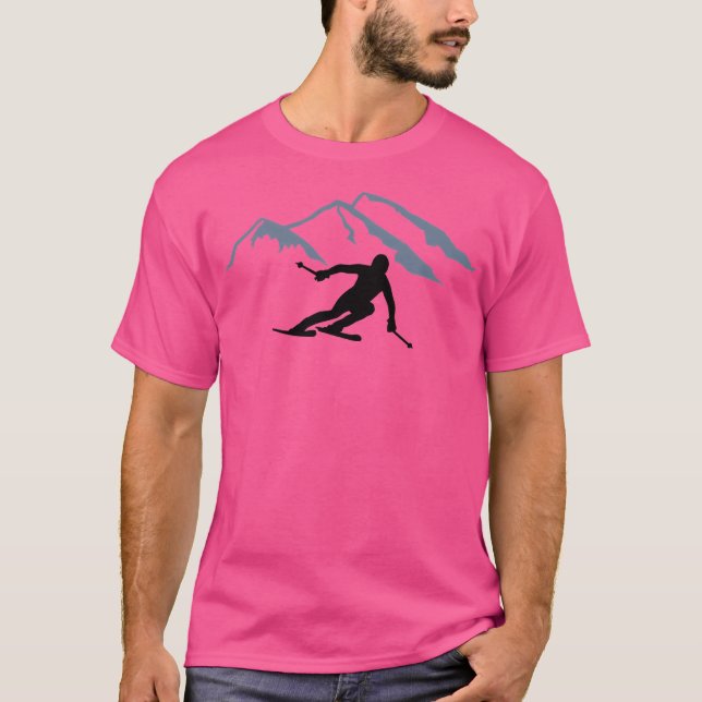Skiing Mountains T-Shirt (Front)