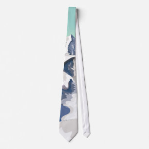Skiing Mountains Tie