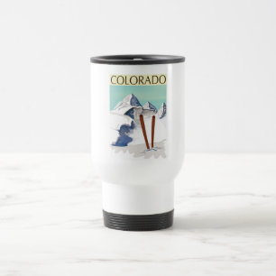 Skiing Mountains Travel Mug