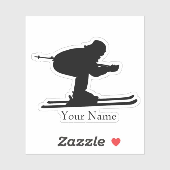 Skiing Name Sticker (Sheet)