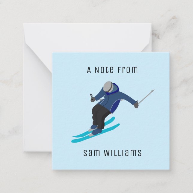Skiing Note Card (Front)
