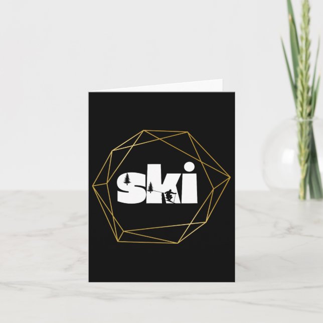 Skiing On Slopes  Card (Front)