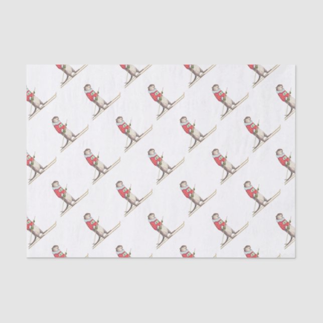 Skiing Otter Tissue Paper (Front)