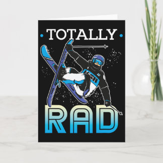 Skiing Outfit Nordic Skier Ski Totally Rad Card