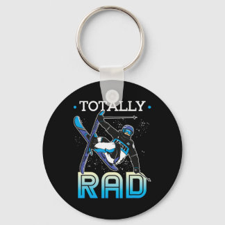 Skiing Outfit Nordic Skier Ski Totally Rad Keychain