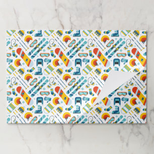 Skiing Paper Placemats, Snowboarding Party Pad