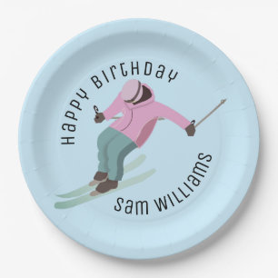 Skiing Paper Plates