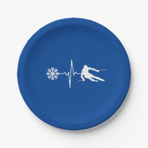Skiing Paper Plates