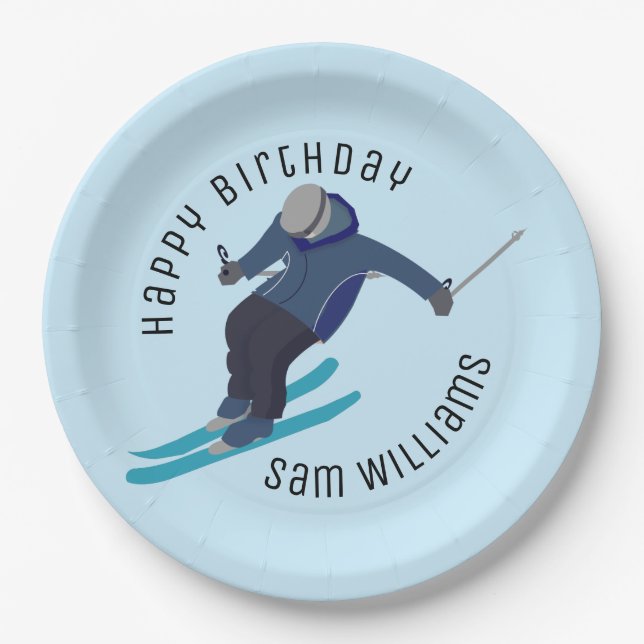 Skiing Paper Plates (Front)