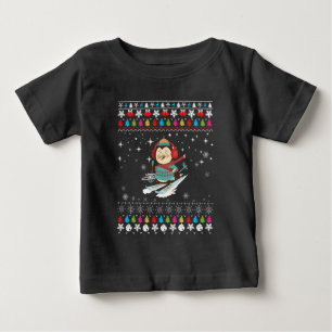 Skiing Penguin Christmas Baby T-Shirt