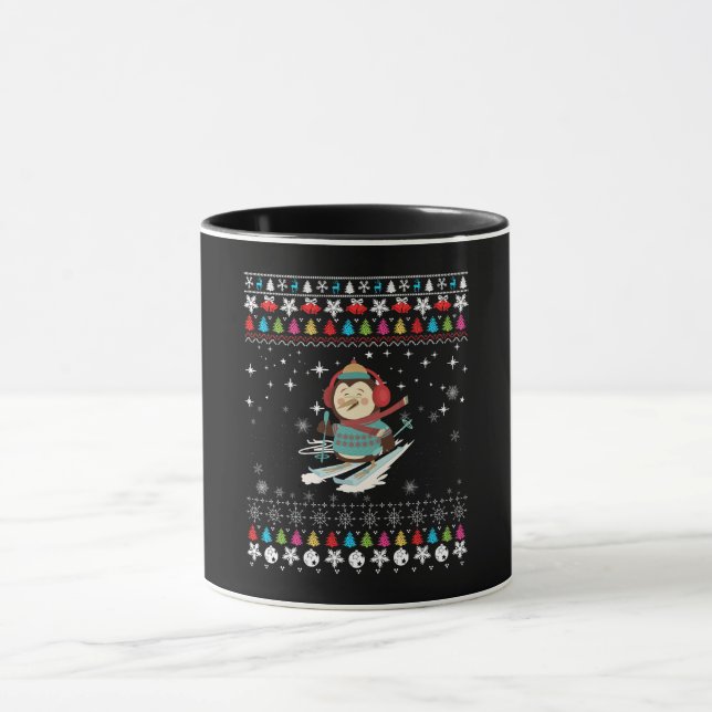 Skiing Penguin Christmas Mug (Center)