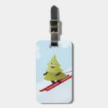 Skiing Pine Tree Cute Snow Sports Winter Luggage Tag at Zazzle