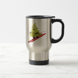 Skiing Pine Tree Cute Snow Sports Winter Travel Mug