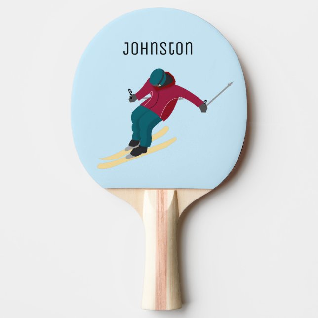 Skiing Ping Pong Paddle (Front)