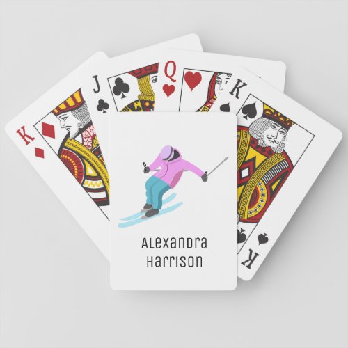 Skiing Poker Cards