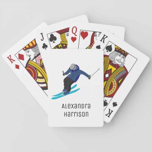 Skiing Poker Cards