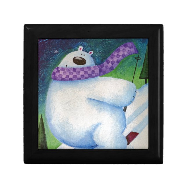 Skiing Polar Bear Gift Box (Front)