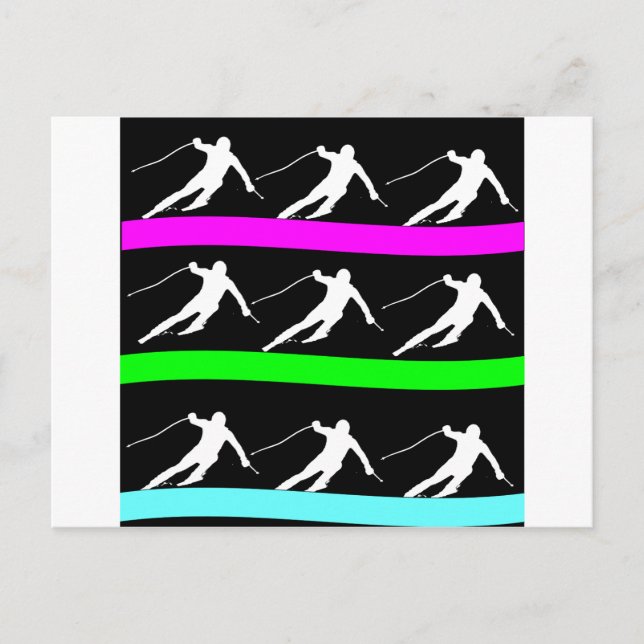 skiing postcard (Front)