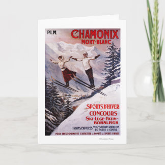 Skiing Promotional Poster Card