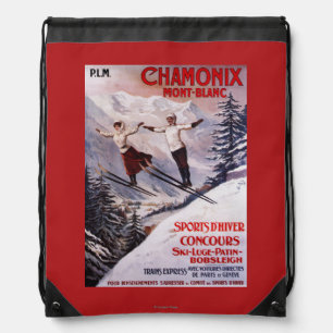 Skiing Promotional Poster Drawstring Bag