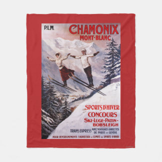 Skiing Promotional Poster Fleece Blanket