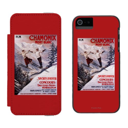 Skiing Promotional Poster Wallet Case For iPhone SE55s